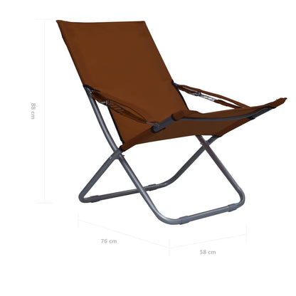 Klappbare Strandstühle 2 Stk. Stoff Braun - Pazzar.ch