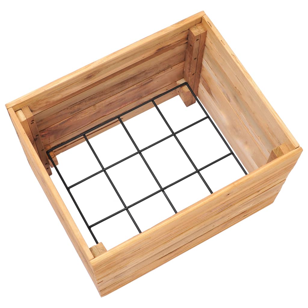 Hochbeet 50x40x38 cm Massivholz Teak und Stahl - Pazzar.ch