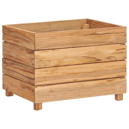 Hochbeet 50x40x38 cm Teak Altholz und Stahl - Pazzar.ch