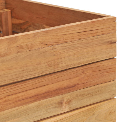 Hochbeet 100x40x38 cm Massivholz Teak und Stahl - Pazzar.ch