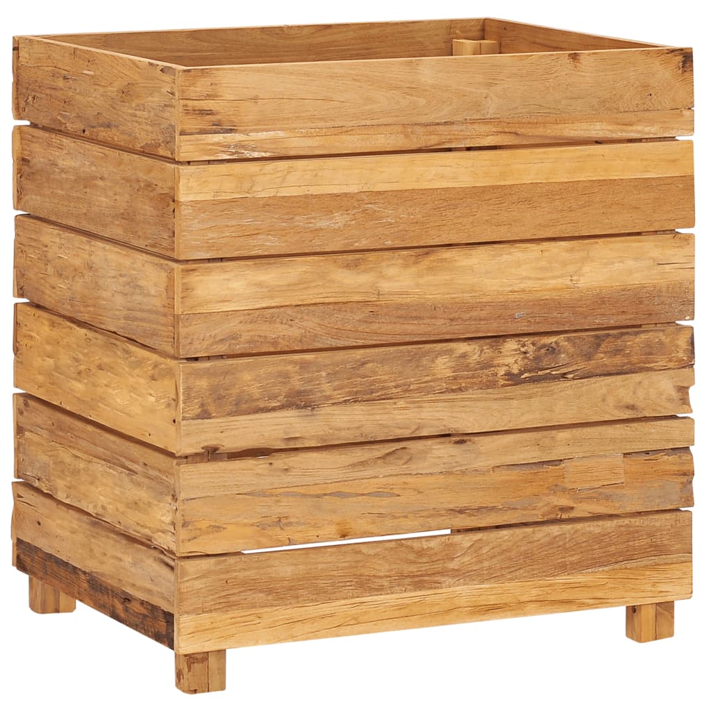 Hochbeet 50x40x55 cm Teak Altholz und Stahl - Pazzar.ch