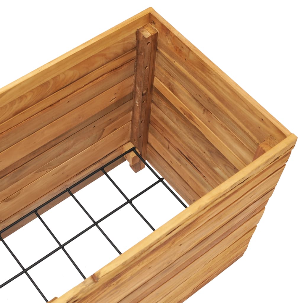 Hochbeet 100x40x55 cm Massivholz Teak und Stahl - Pazzar.ch