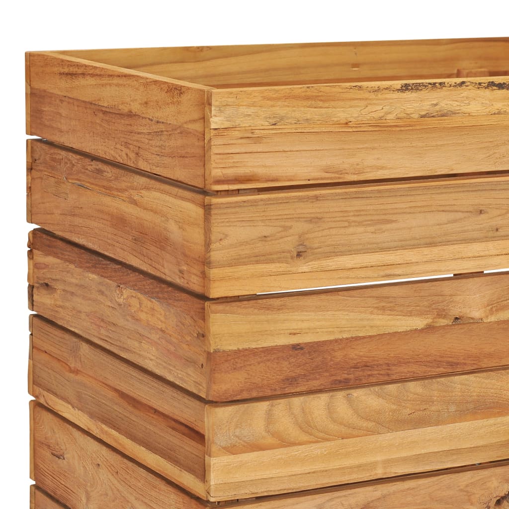 Hochbeet 100x40x55 cm Teak Altholz und Stahl - Pazzar.ch