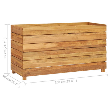 Hochbeet 100x40x55 cm Teak Altholz und Stahl - Pazzar.ch