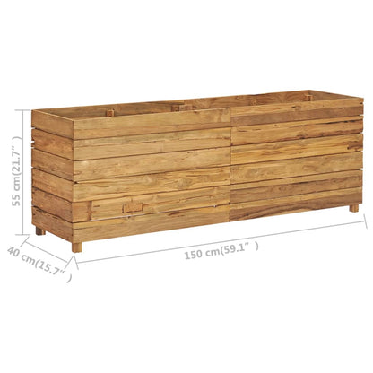 Hochbeet 150x40x55 cm Teak Altholz und Stahl - Pazzar.ch