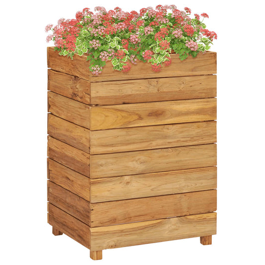 Hochbeet 50x40x72 cm Massivholz Teak und Stahl - Pazzar.ch