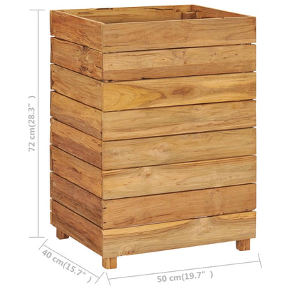 Hochbeet 50x40x72 cm Teak Altholz und Stahl - Pazzar.ch