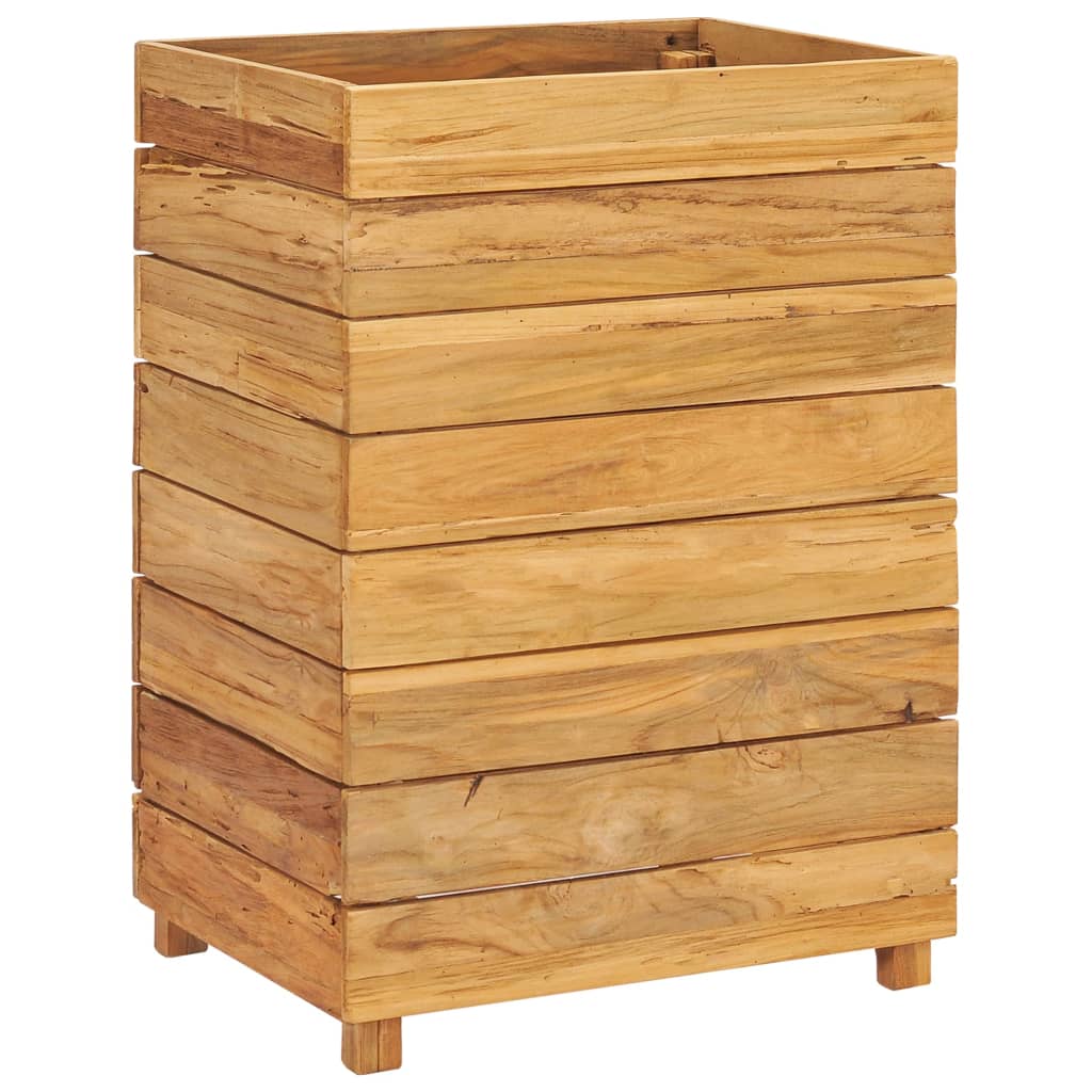 Hochbeet 50x40x72 cm Teak Altholz und Stahl - Pazzar.ch