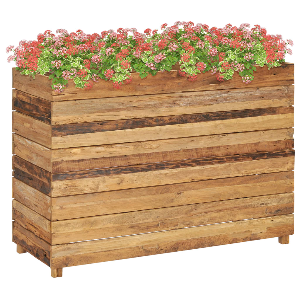Hochbeet 100x40x72 cm Massivholz Teak und Stahl - Pazzar.ch