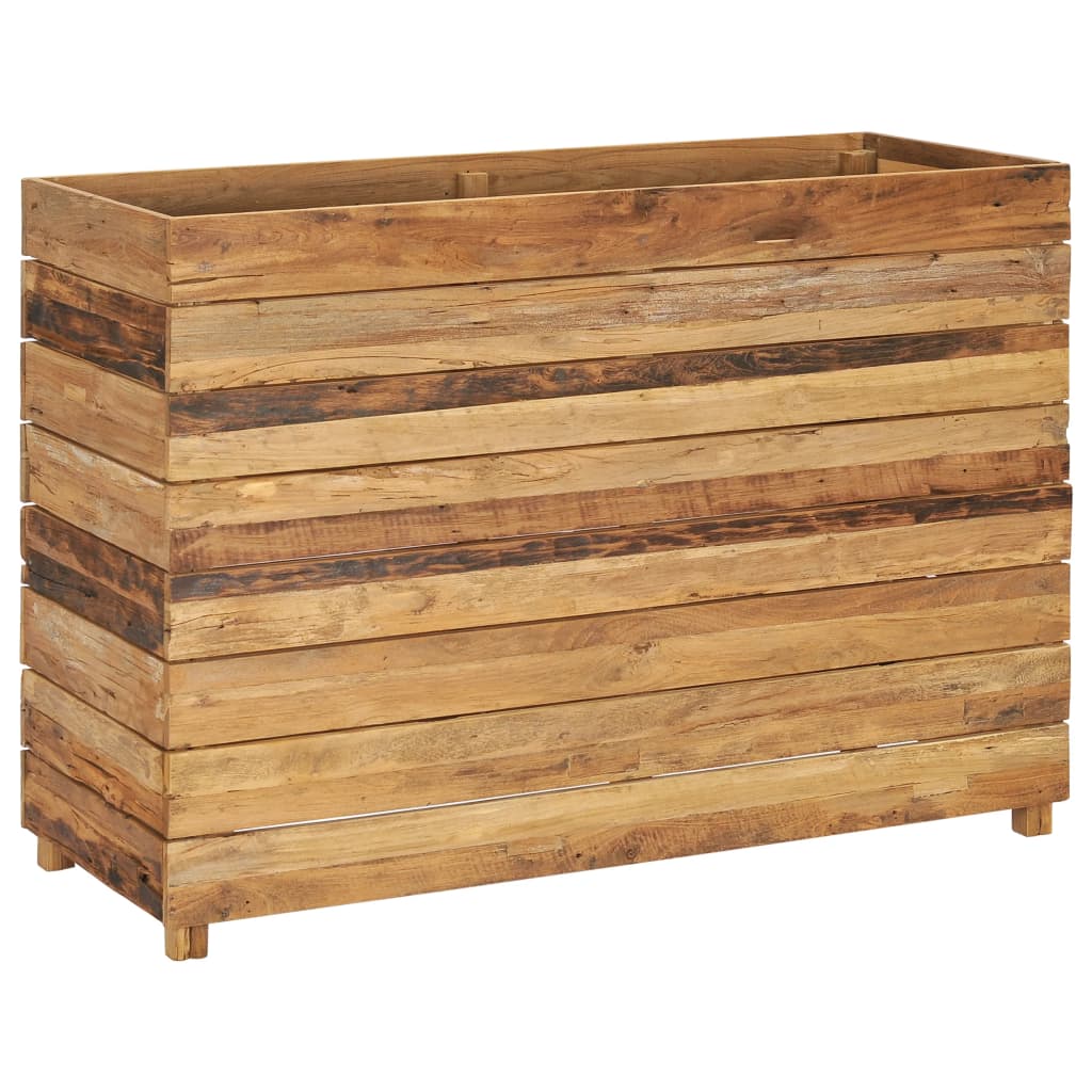 Hochbeet 100x40x72 cm Teak Altholz und Stahl - Pazzar.ch