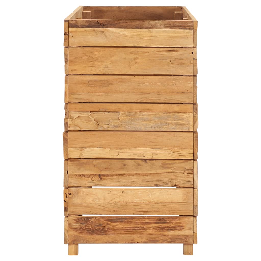 Hochbeet 100x40x72 cm Teak Altholz und Stahl