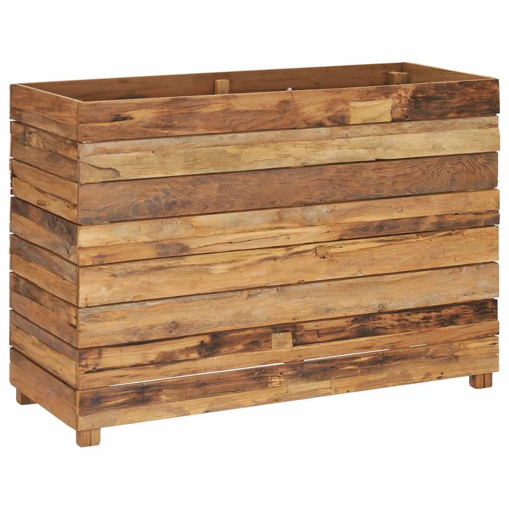 Hochbeet 100x40x72 cm Teak Altholz und Stahl - Pazzar.ch