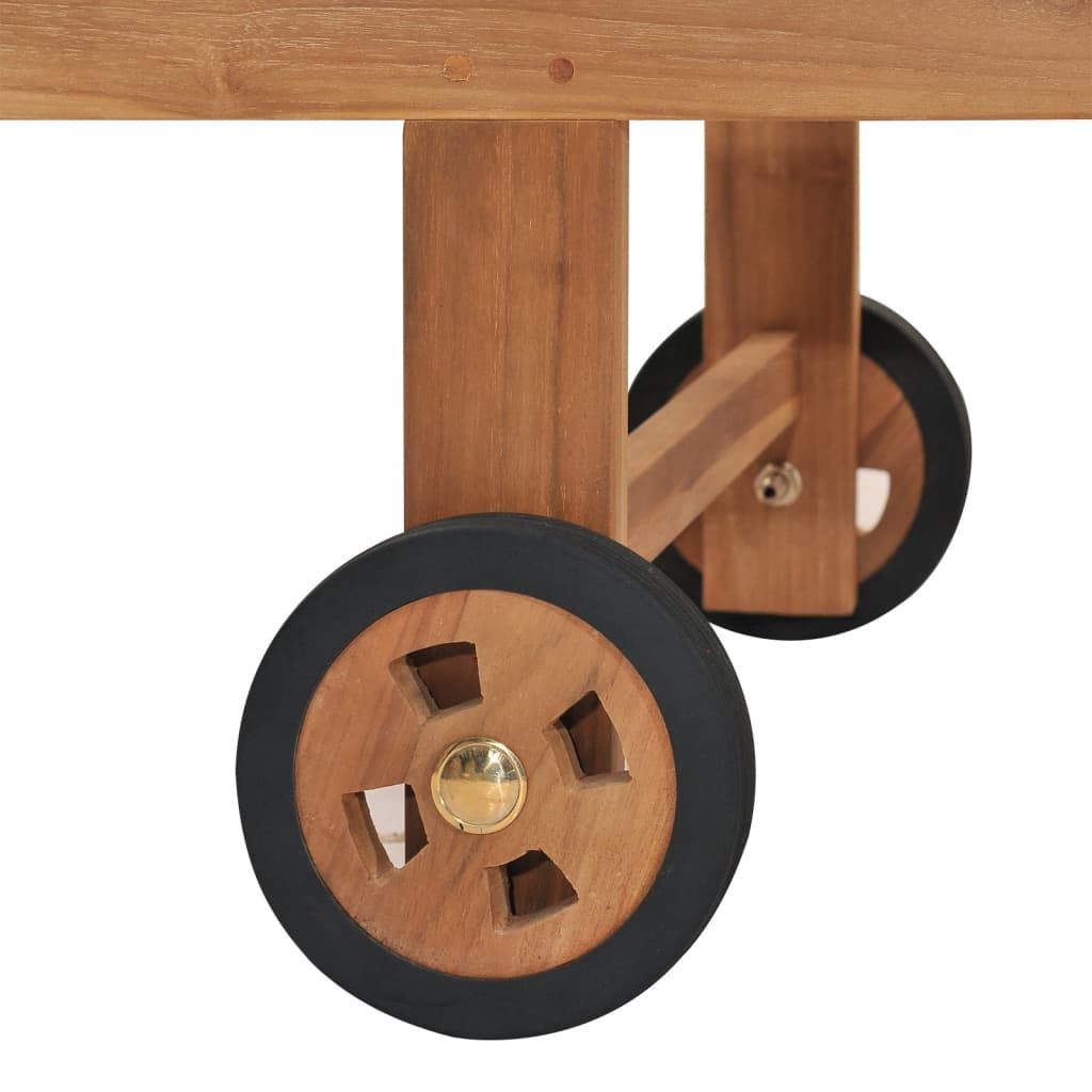 Sonnenliege mit Auflage Massivholz Teak Blau - Pazzar.ch