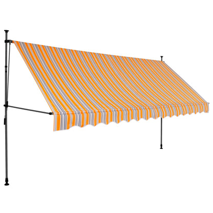 Einziehbare Markise Handbetrieben mit LED 350 cm Gelb und Blau - Pazzar.ch