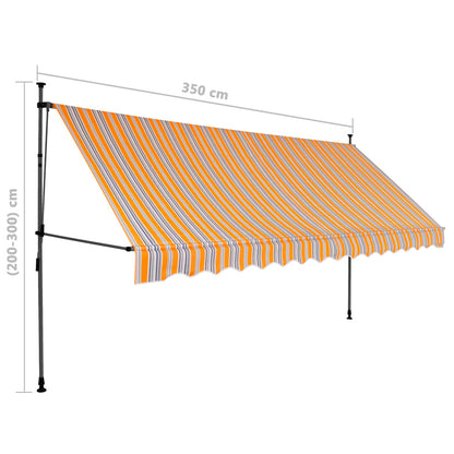 Einziehbare Markise Handbetrieben mit LED 350 cm Gelb und Blau - Pazzar.ch