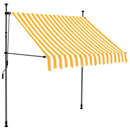 Einziehbare Markise Handbetrieben mit LED 150 cm Weiß Orange - Pazzar.ch