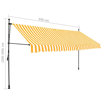 Einziehbare Markise Handbetrieben mit LED 350 cm Weiß Orange - Pazzar.ch