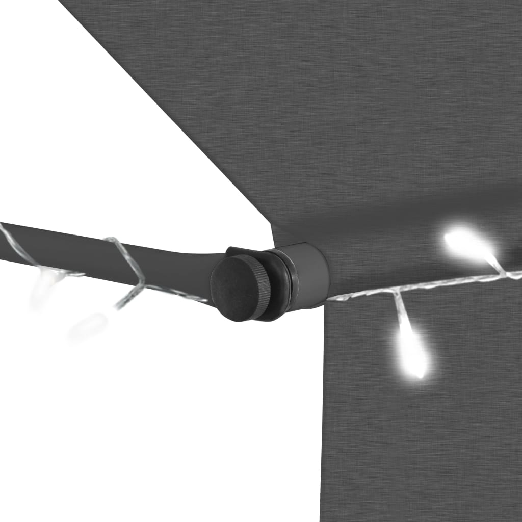 Einziehbare Markise Handbetrieben mit LED 300 cm Anthrazit - Pazzar.ch
