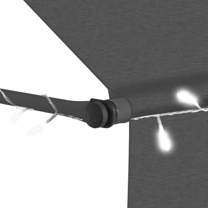 Einziehbare Markise Handbetrieben mit LED 300 cm Anthrazit - Pazzar.ch