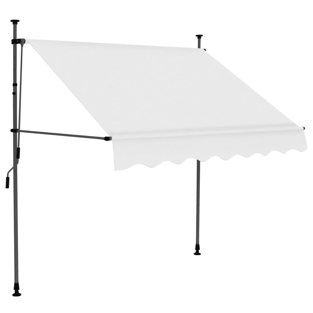 Einziehbare Markise Handbetrieben mit LED 150 cm Creme - Pazzar.ch