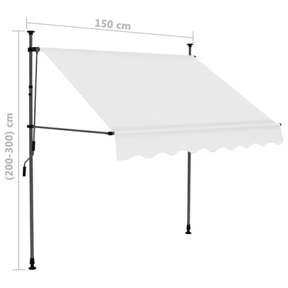 Einziehbare Markise Handbetrieben mit LED 150 cm Creme - Pazzar.ch