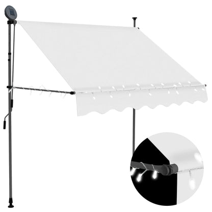 Einziehbare Markise Handbetrieben mit LED 200 cm Creme - Pazzar.ch