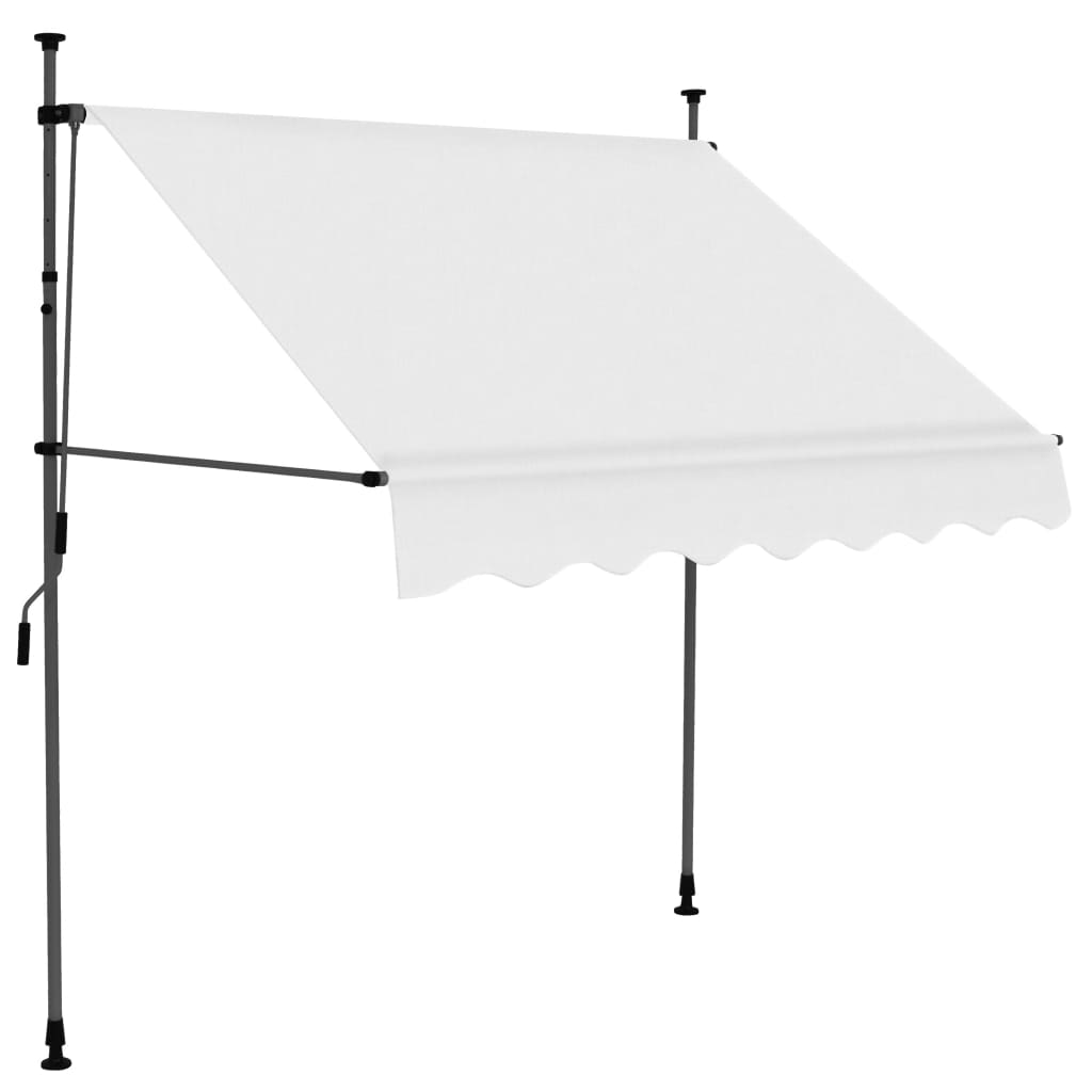 Einziehbare Markise Handbetrieben mit LED 200 cm Creme - Pazzar.ch