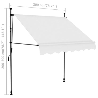 Einziehbare Markise Handbetrieben mit LED 200 cm Creme - Pazzar.ch