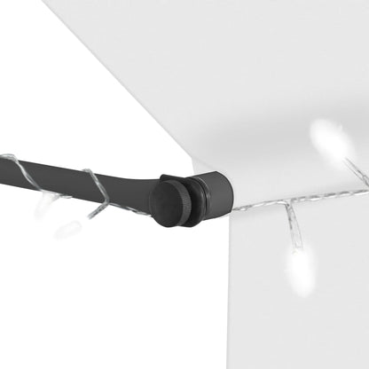 Einziehbare Markise Handbetrieben mit LED 250 cm Creme - Pazzar.ch