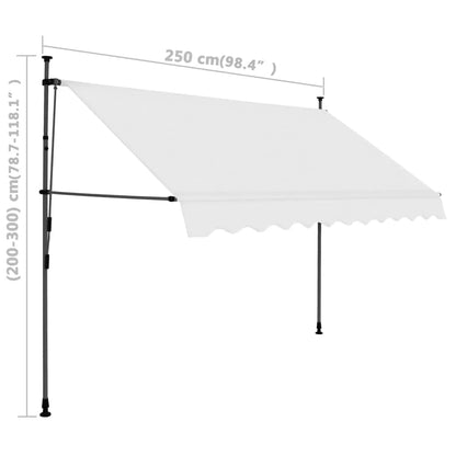Einziehbare Markise Handbetrieben mit LED 250 cm Creme - Pazzar.ch