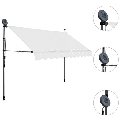 Einziehbare Markise Handbetrieben mit LED 300 cm Creme - Pazzar.ch