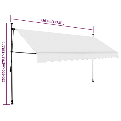Einziehbare Markise Handbetrieben mit LED 350 cm Creme - Pazzar.ch
