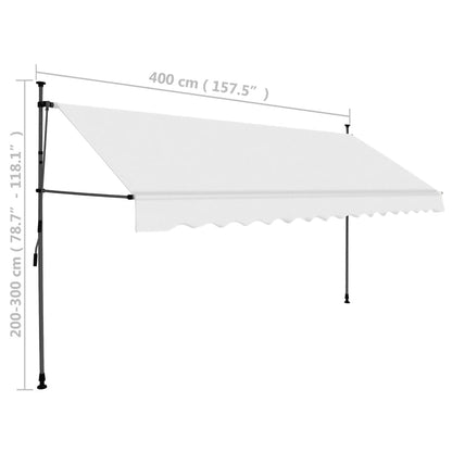 Einziehbare Markise Handbetrieben mit LED 400 cm Creme - Pazzar.ch