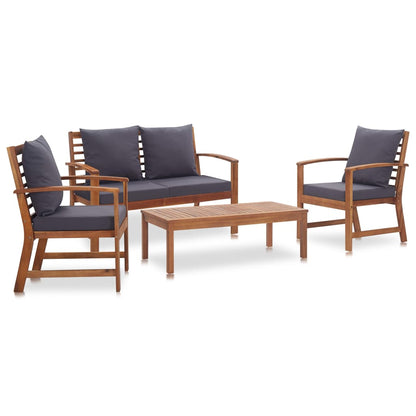 Garten-Lounge-Set mit Auflagen 4-tlg. Massivholz Akazie - Pazzar.ch
