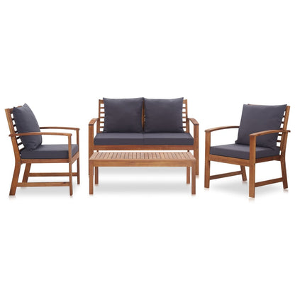 Garten-Lounge-Set mit Auflagen 4-tlg. Massivholz Akazie - Pazzar.ch