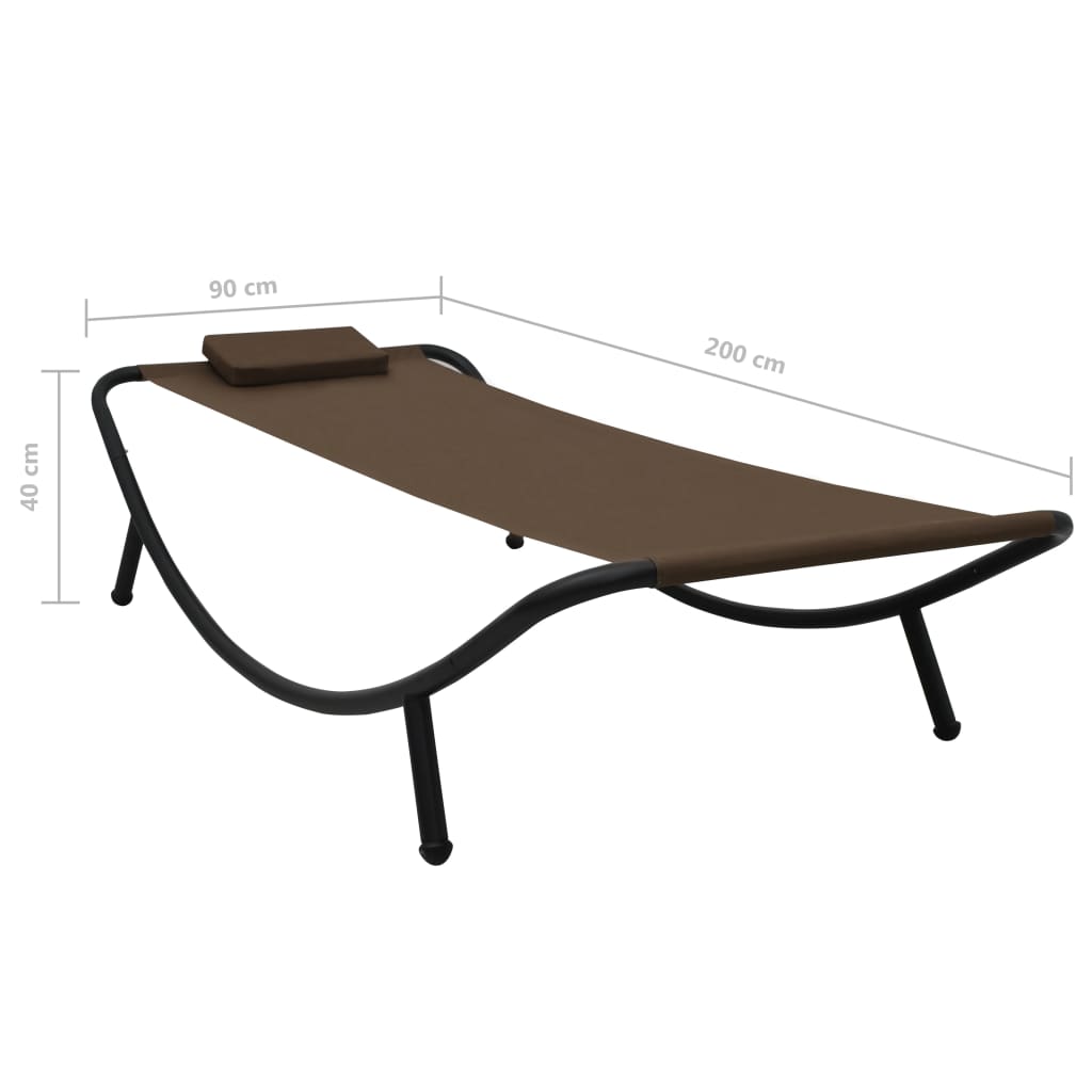 Gartenbett Braun 200×90 cm Stahl - Pazzar.ch