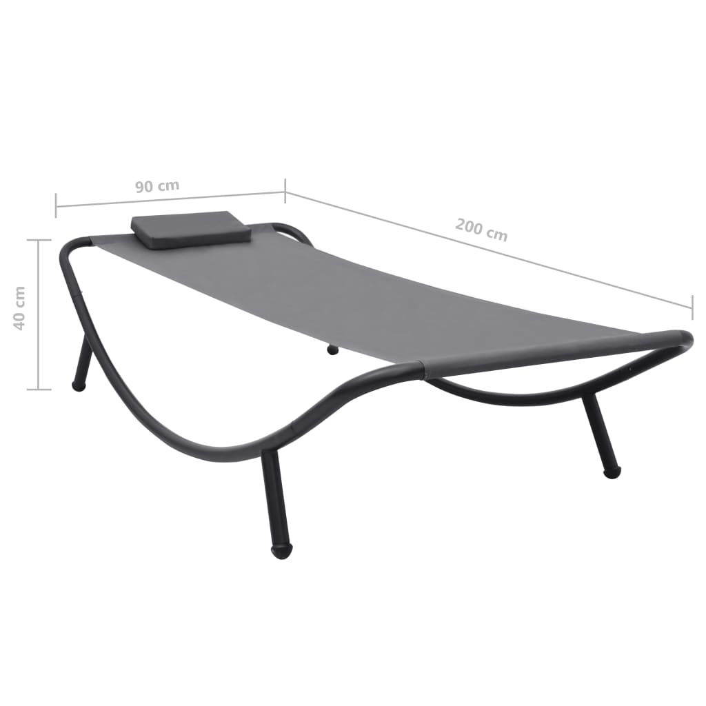 Gartenbett Grau 200×90 cm Stahl - Pazzar.ch