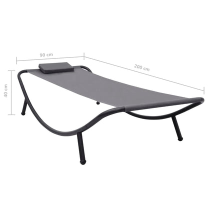 Gartenbett Grau 200×90 cm Stahl - Pazzar.ch