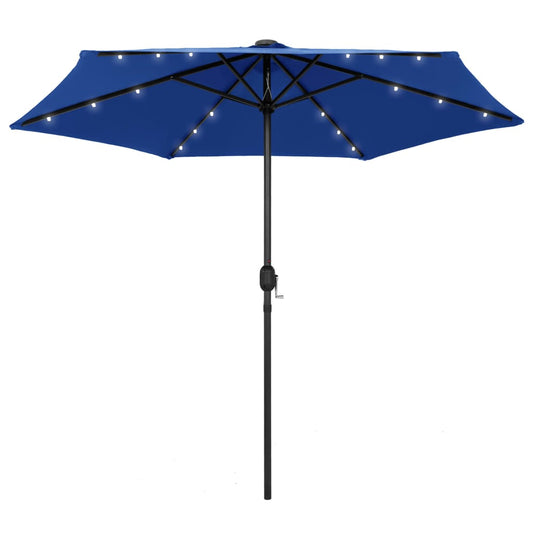 Sonnenschirm mit LED-Leuchten & Aluminium-Mast 270 cm Azurblau - Pazzar.ch
