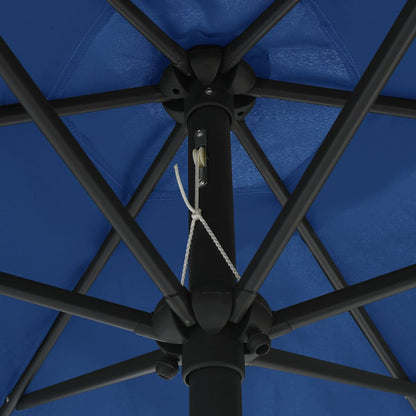 Sonnenschirm mit LED-Leuchten & Aluminium-Mast 270 cm Azurblau - Pazzar.ch