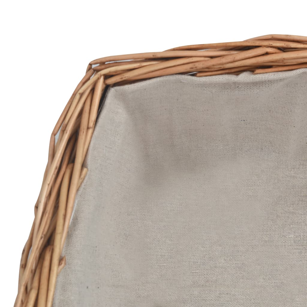 Holzkorb mit Tragegriff 61,5 × 46,5 × 58 cm Braun Weide - Pazzar.ch