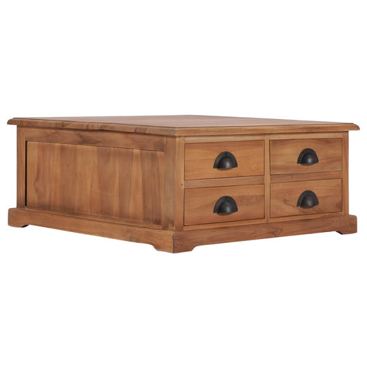 Couchtisch 68 x 68 x 30 cm Teak Massivholz - Pazzar.ch