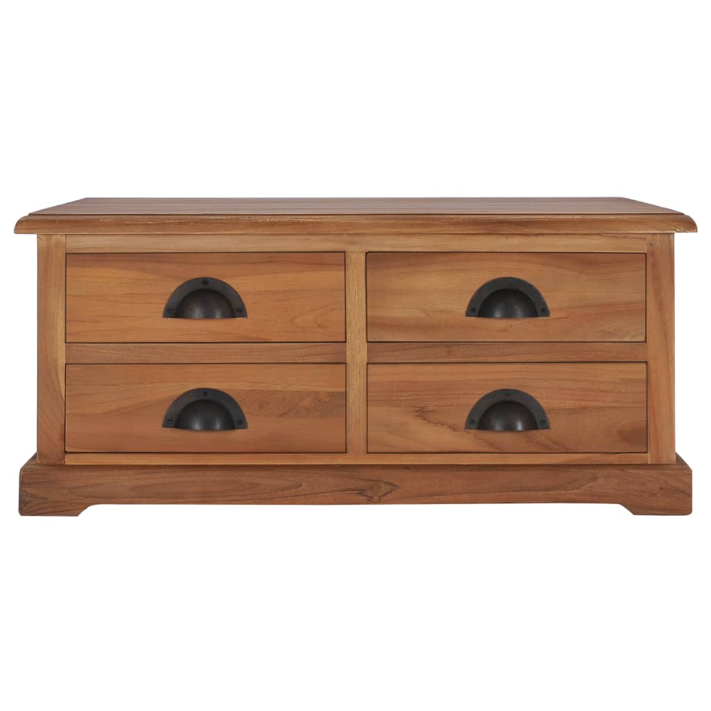 Couchtisch 68 x 68 x 30 cm Teak Massivholz - Pazzar.ch