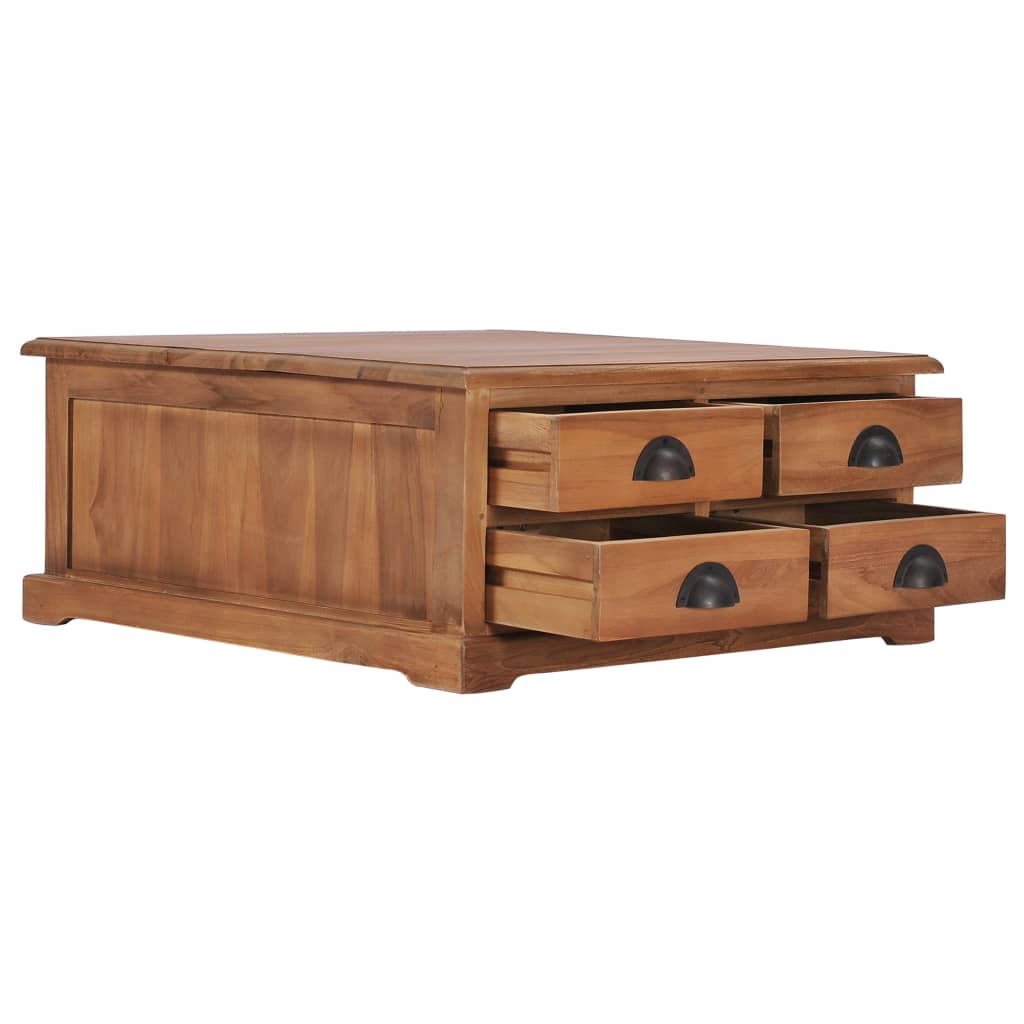 Couchtisch 68 x 68 x 30 cm Teak Massivholz - Pazzar.ch