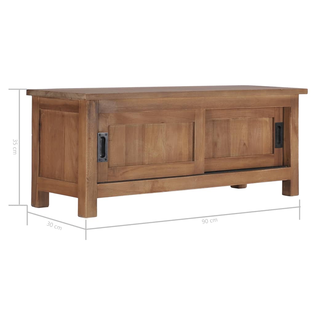 TV-Schrank 90×30×35 cm Massivholz Teak - Pazzar.ch