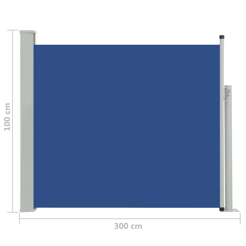 Ausziehbare Seitenmarkise 100x300 cm Blau - Pazzar.ch