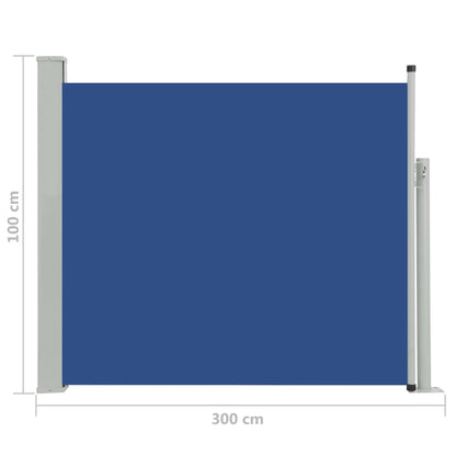 Ausziehbare Seitenmarkise 100x300 cm Blau - Pazzar.ch