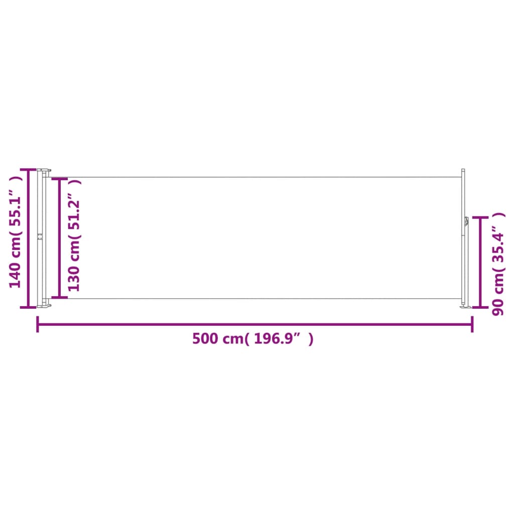 Ausziehbare Seitenmarkise 140×500 cm Rot - Pazzar.ch