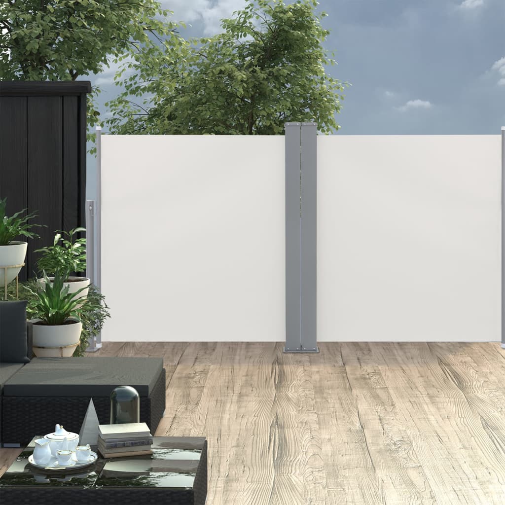 Ausziehbare Seitenmarkise Cremeweiß 120 x 600 cm - Pazzar.ch