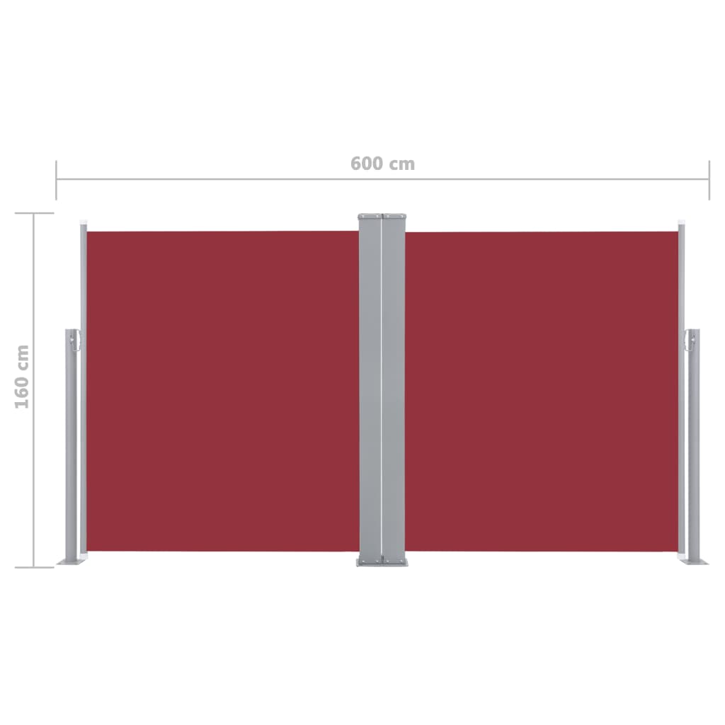 Ausziehbare Seitenmarkise Rot 160 x 600 cm - Pazzar.ch